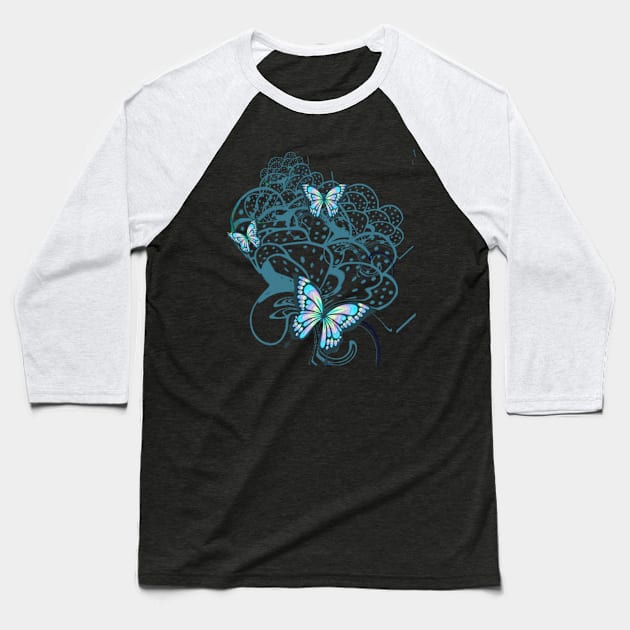 Beautiful Butterflies Design Baseball T-Shirt by CocoBayWinning 